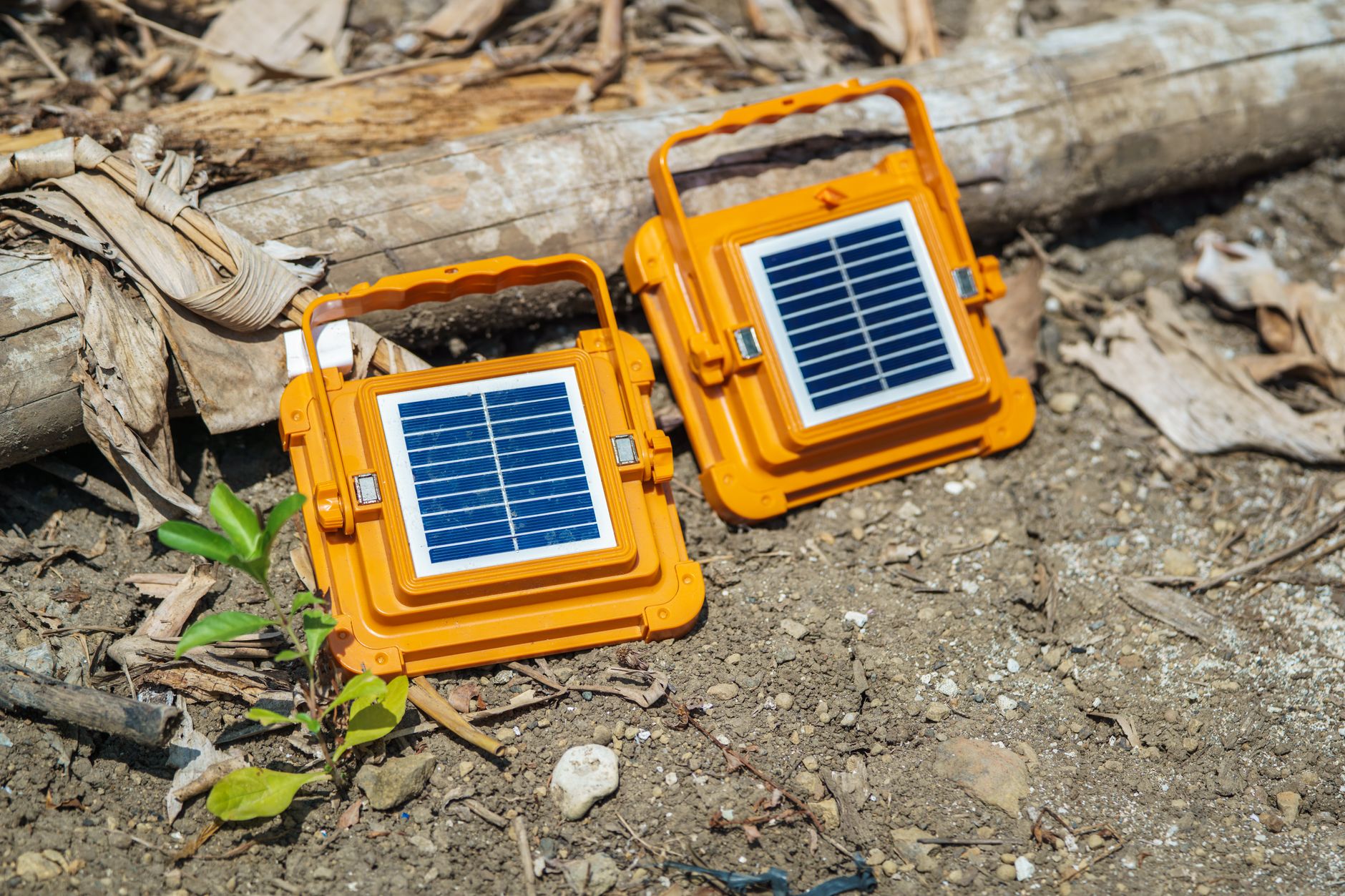 Portable solar panels representing off-grid Starlink power solutions