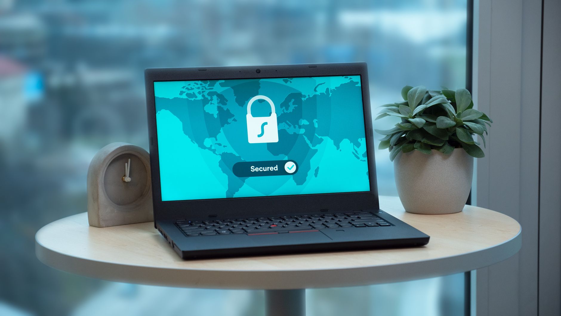 Laptop displaying a security lock icon for a Starlink account security guide