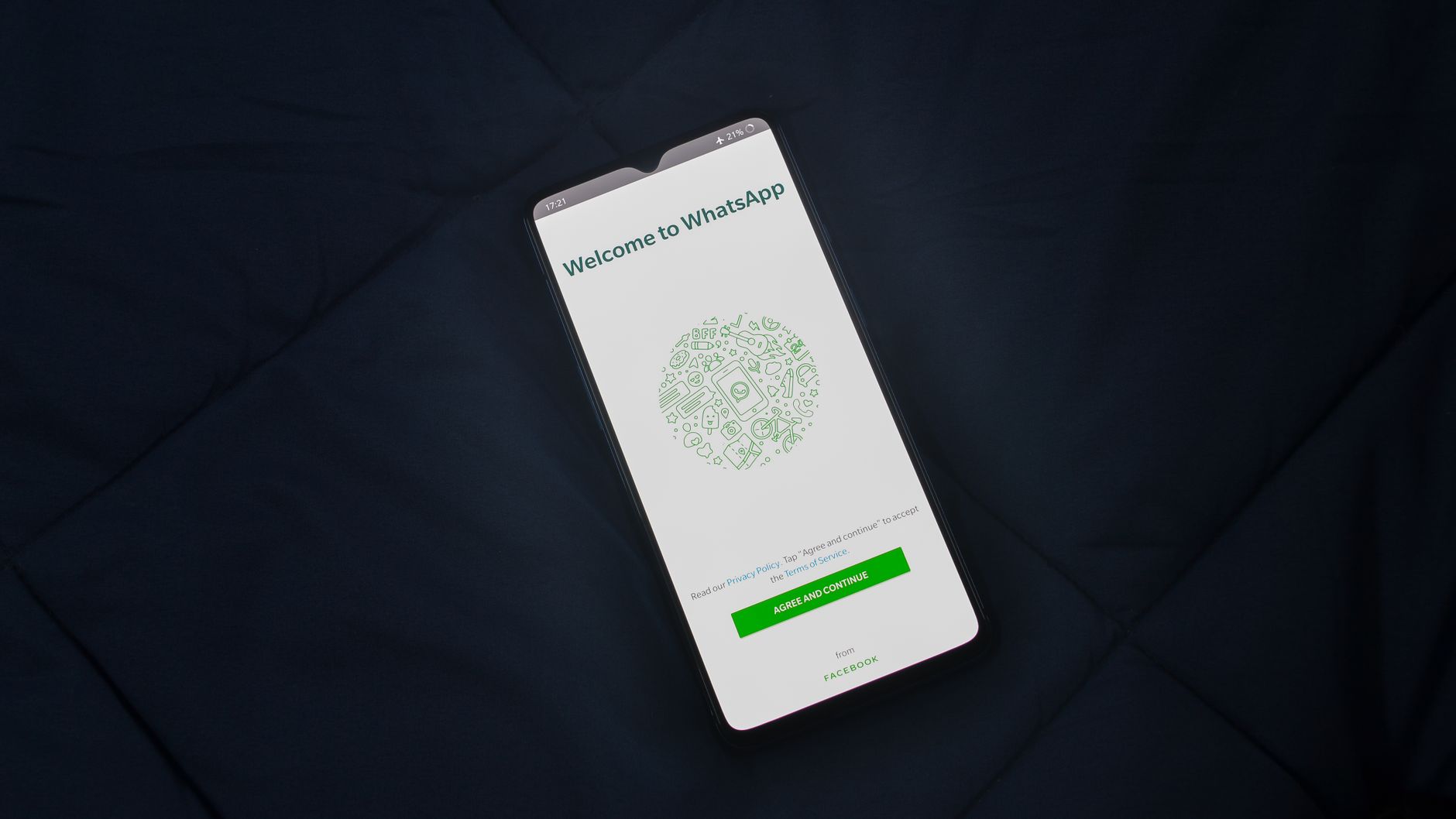 Smartphone application sign-in screen