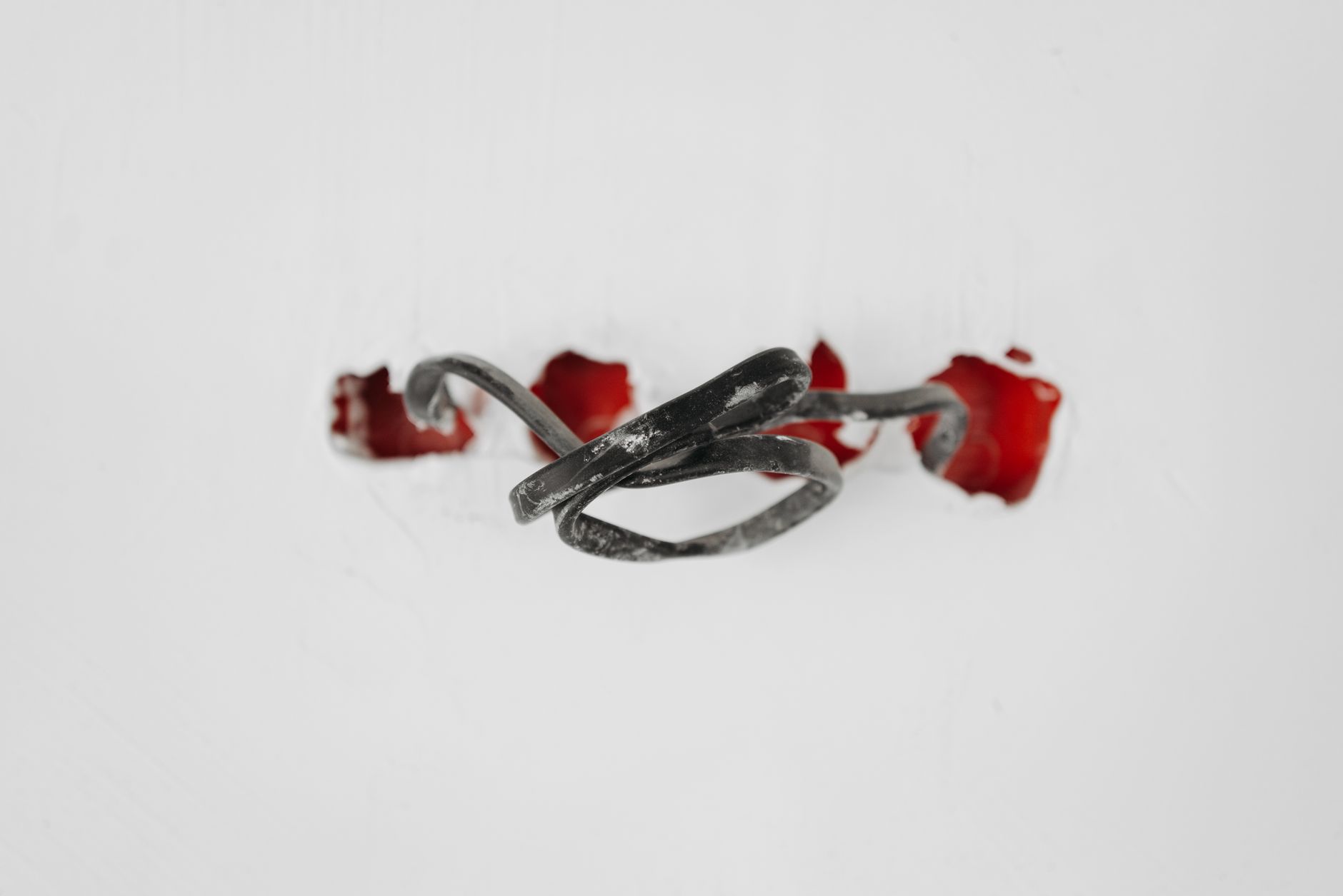 Close-up of a damaged wire